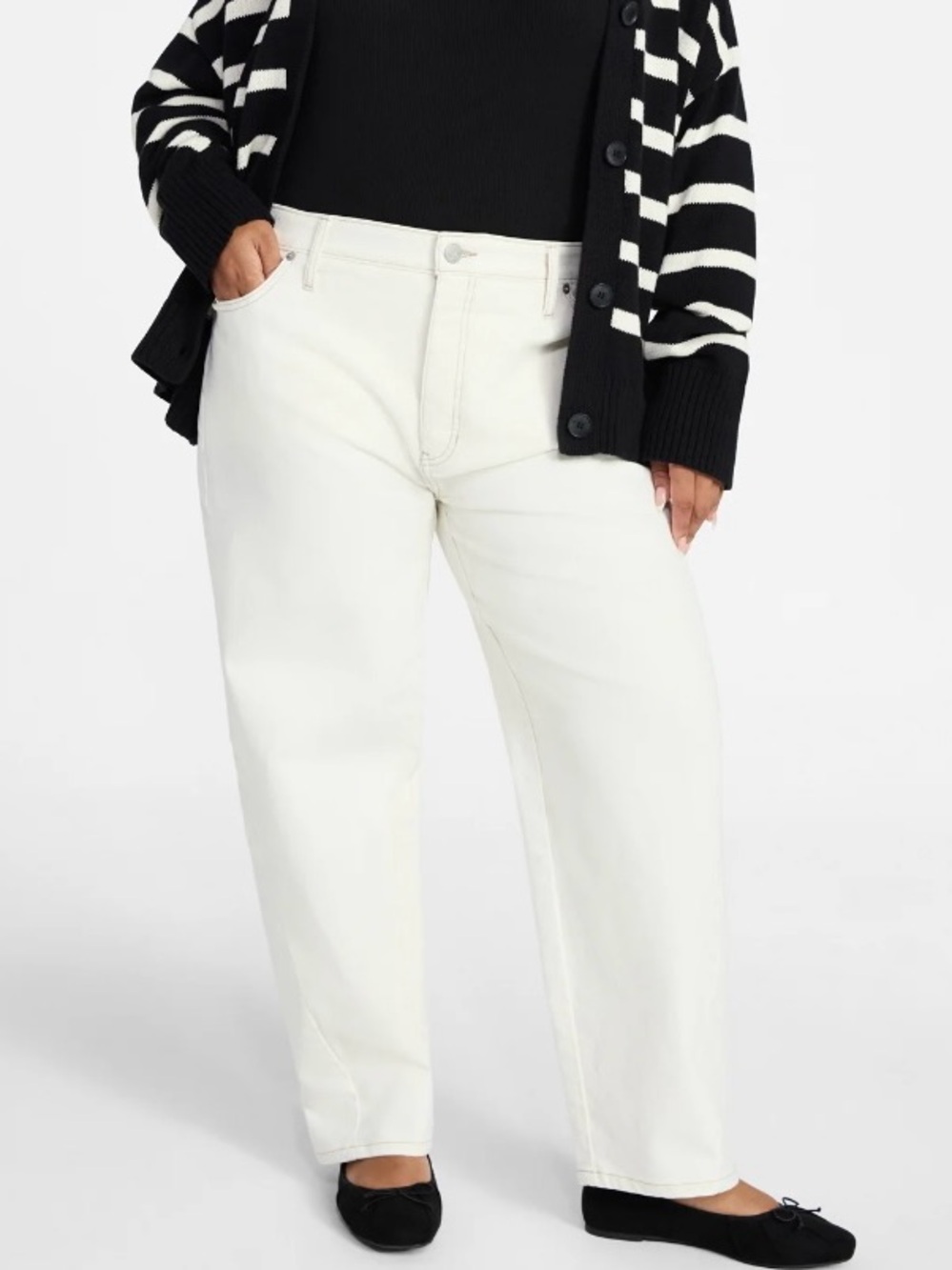 Terra & Sky White Boyfriend Jeans – Relaxed Straight Leg